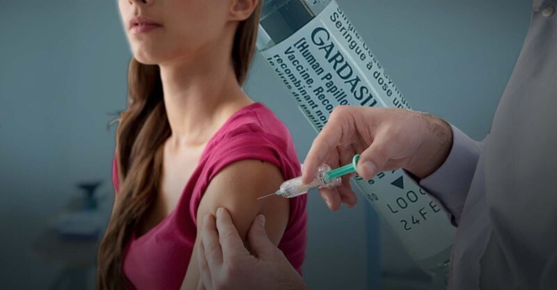 Photo of child receiving a vaccine shot.